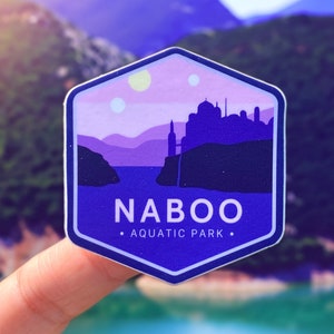 Etiqueta engomada de los parques nacionales de Naboo / Wanderlust Vintage Retro Botella de agua Hydro Calcomanías para teléfonos móviles