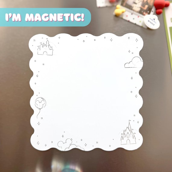 Imagineer's Dry Erase Message Board/ Magnetic Whiteboard Vacation Fridge Organizer Planner/ Disney Parks Cruise Door Magnet Fish Extender