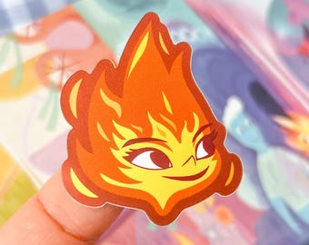 Ember Matte Holographic Sticker/ Elemental Wade Couple Matching Set/ planner souvenir water bottle souvenir phone decal/ Gifts for gf bf