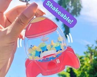 The Claw Shaker See Through Acrylic Keychain/ Toy Story Alien Disney accessory/ Lanyard backpack Mickey Purse Charm