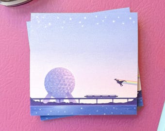 Epcot Monorail Post It Notes, Magical Disney Parks Stationery (50 Sheets)