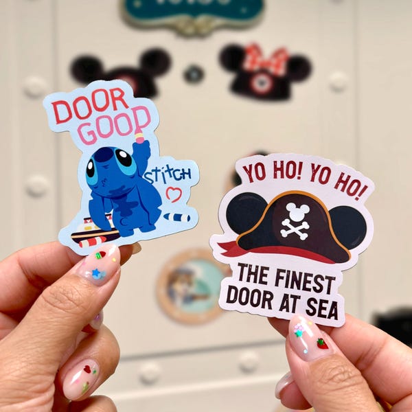 ¡Bonita puerta! Stitch y Piratas (juego de 5 de cada uno), Extensor de pez Regalos Accesorio para puerta de coche Niños Pixiedust