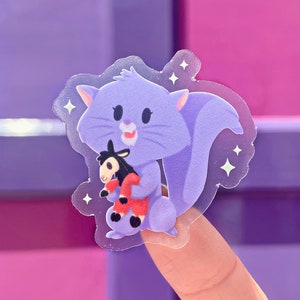Yzma Katze mit Kuzco Lama Plushie Transparent Sticker/ Laptop iphone Wasserflasche Aufkleber/ Disney Bösewicht Emperor es New Groove Kronk Aufkleber