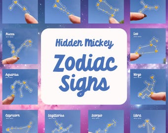 Adesivo transparente com signos astrológicos do Zodíaco Mickey Oculto/decalque do horóscopo da Disney para seu laptop, telefone e garrafa