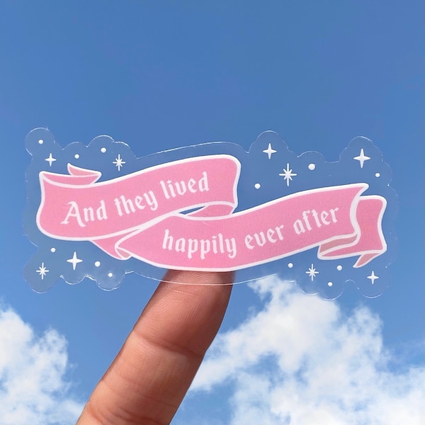 Happily Ever After Banner Transparent Laptop Sticker/ Mickey Disney cell phone case bullet journal planner decal water bottle