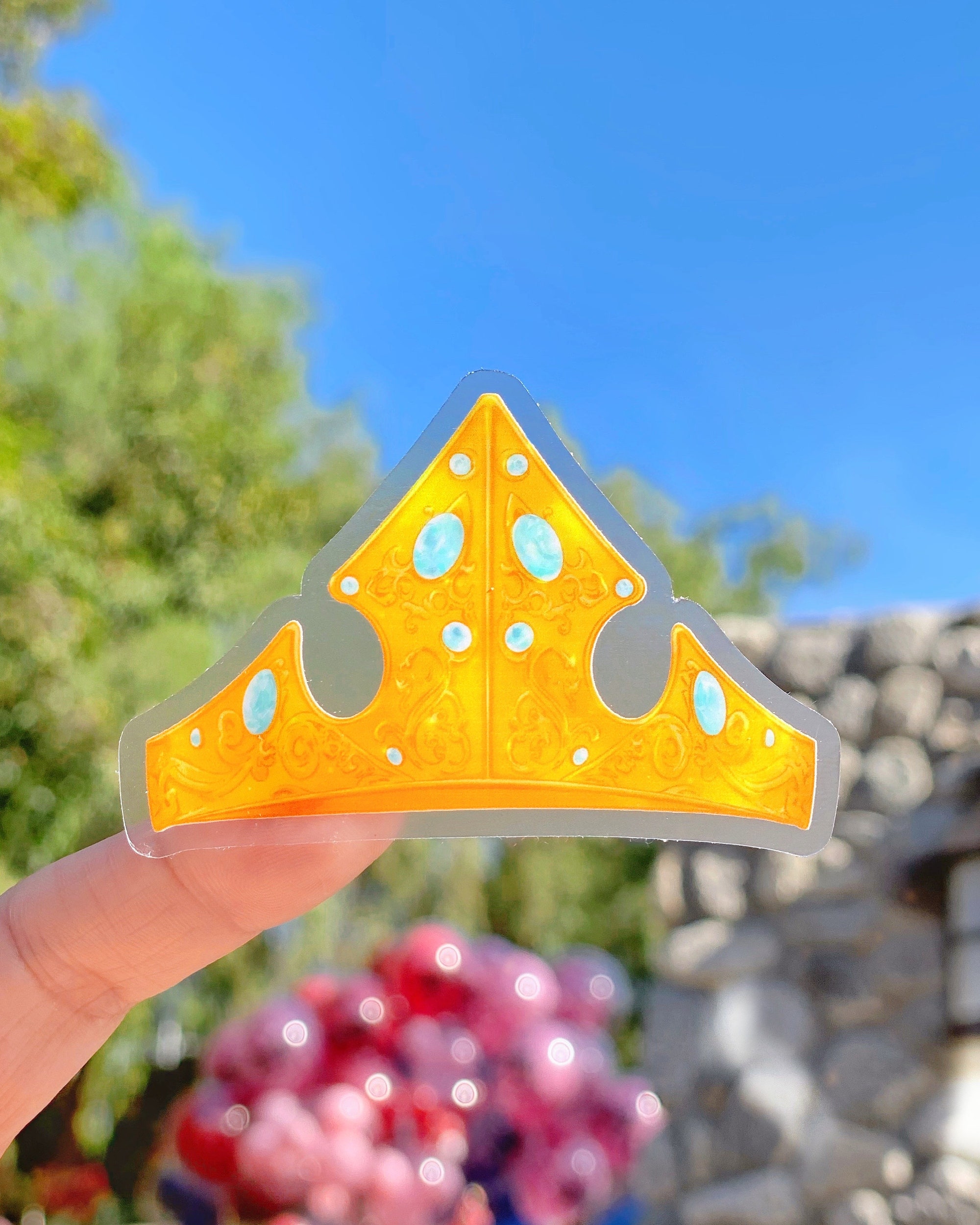 Discover Sleeping Beauty Crown Transparent Laptop Stickers/ Sticker Disney