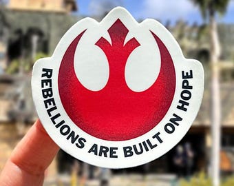 Rebellions Are Built on Hope Stickers Magnet/ Star Wars Rebel Alliance Andor Rogue One Laptop cell phone water bottle planner decal