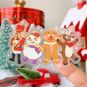 Christmas Fantasy Parade Transparent Laptop Sticker/ Toy Soldier Reindeer Holiday Disney bujo planner hydroflask decal water bottle