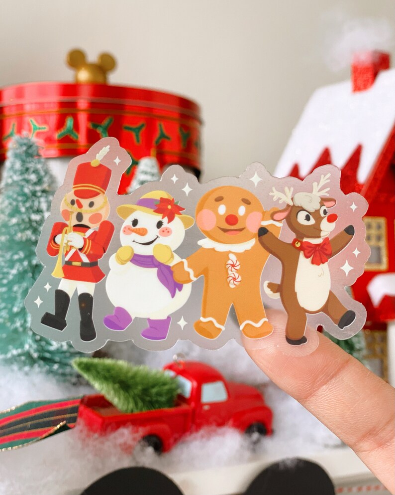 Christmas Fantasy Parade Transparent Laptop Sticker/ Toy Soldier Reindeer Holiday Disney bujo planner hydroflask decal water bottle image 1
