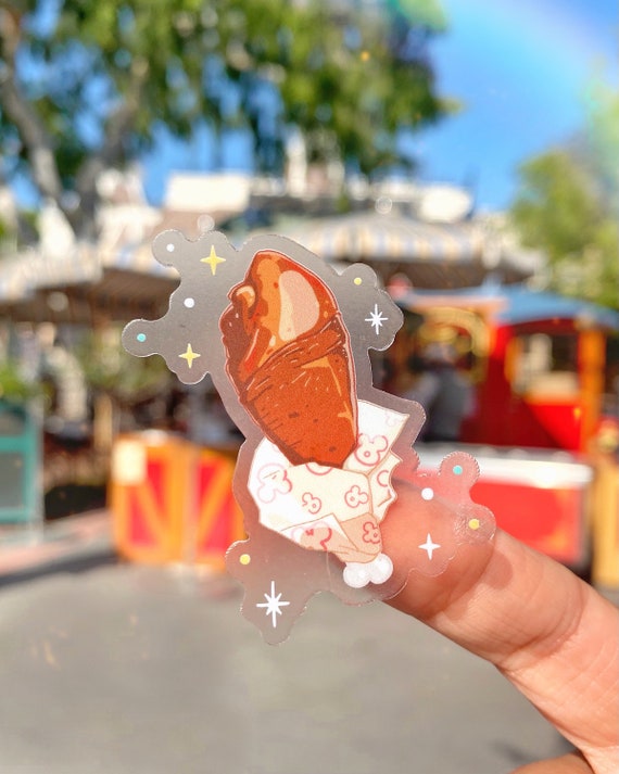 Disney Turkey Leg Transparent Sticker/ pixie dust food Snacks hidden Mickey Phone Case Sticker Journal laptop bottle decal