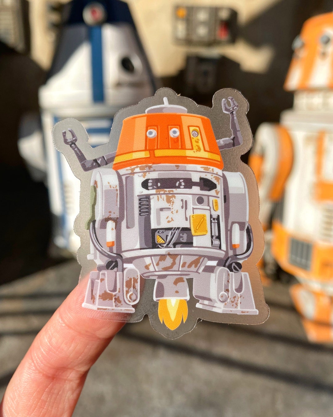 Chopper C1-10P Droid Transparent Laptop Sticker/ Star Wars Rebel Alliance  Han Solo Disney Decal/ Cell Phone Water Bottle Sticker Stationery