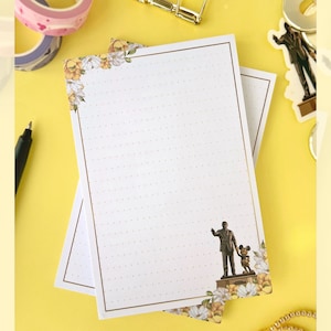 Partners Statue Floral Memo Notepad/ 50 arkuszy siatki kropek bullet journal/ papier do planowania Disney scrapbooking artykuły piśmiennicze notatnik