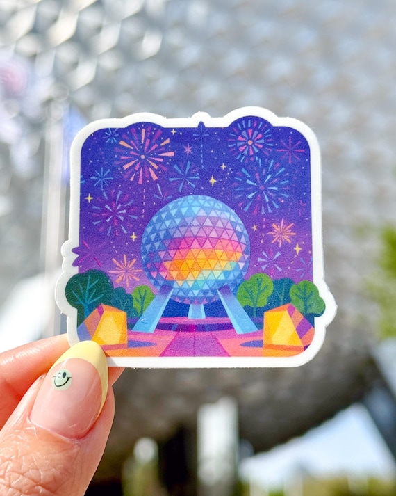 Epcot Spaceship Earth Fireworks WDW Laptop Sticker/ Disney World Parks decal cell phone planner  water bottle