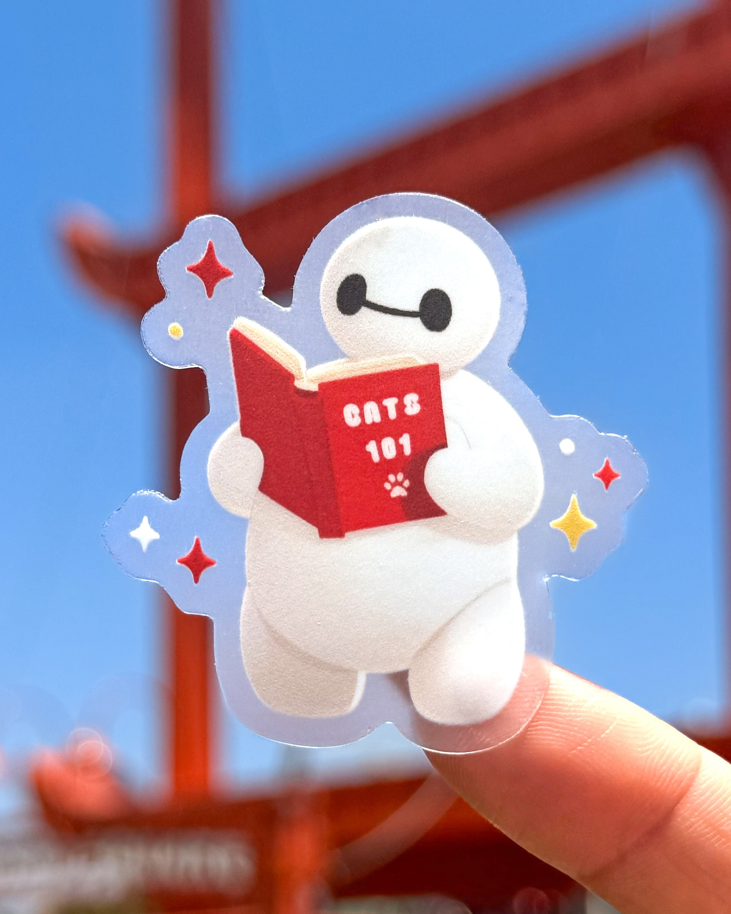 Reading Baymax Transparent Disney Laptop Stickers/ Big Hero Six