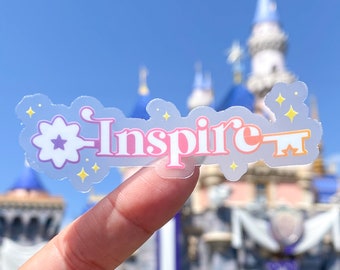 Inspire Key Annual Passholder Transparent Laptop Sticker/ Disneyland AP Disney planner water bottle souvenir cell phone decal