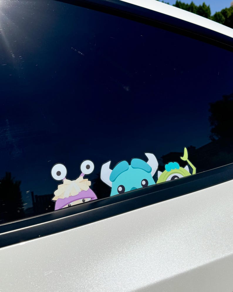 Sully Window Sticker Mike & Sully Peeker Transparent Car Decal/ Monsters Inc Peekaboo Window ...