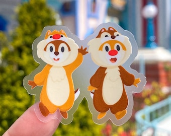 Chip & Dale Opposites Day Costume Party Transparent Disney Laptop Stickers/ planner stationery decal water bottle cell phone