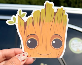 Groot Peeker Transparent Car Decal/ Guardians Peekaboo Window Bumper Vinyl Disney Luggage Helmet Guitar Laptop Jumbo Sticker