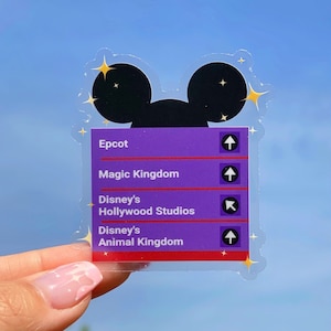 Magic Disney World Straßenschild Transparent Laptop Aufkleber / Mickey Disney bujo Journal Planer Aufkleber Wasserflasche