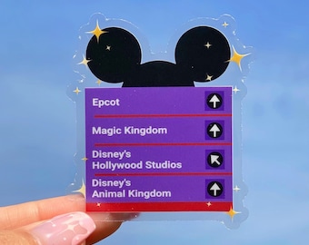 Magic Disney World Road Sign Transparent Laptop Sticker/ Mickey Disney bujo bullet journal planner decal water bottle