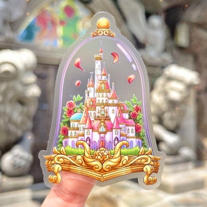 Beast’s Castle Terrarium Transparent Sticker/ Beauty and the Beast Belle Disney decal /bullet journal planner water bottle