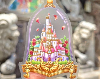 Beast’s Castle Terrarium Transparent Sticker/ Beauty and the Beast Belle Disney decal /bullet journal planner water bottle