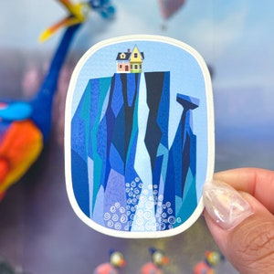 Ellie’s Paradise Falls Matte Holographic Sticker/  Disney Pixar Up Adventure Is Out There planner souvenir water bottle souvenir phone decal