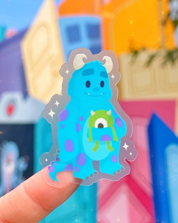Sully Window Sticker Sully With Mike Plushie Transparent Disney Laptop Stickers/ - Etsy