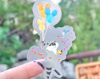 Meeko Mickey Balloon Transparent Laptop Sticker/ Pocahontas Flit Colors of the Wind Disney decal/ cell phone water bottle sticker