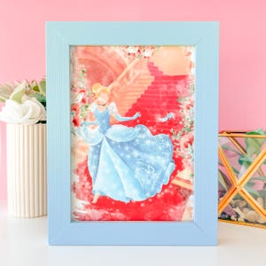 Cinderella Midnight Ball Watercolor Art Print/ Classic Princess Nursery Print/ Mickey Art Home Decor/ Office Living Dorm