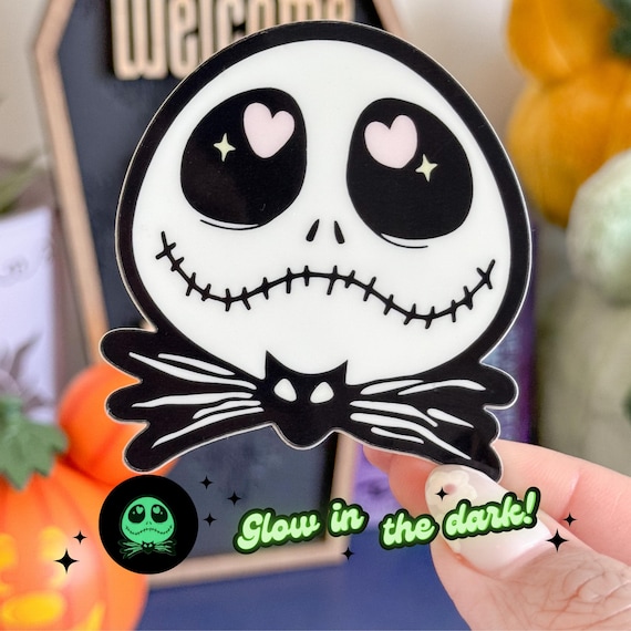 かわいいジャック・スケリントンの暗闇で光るステッカー/ナイトメアー