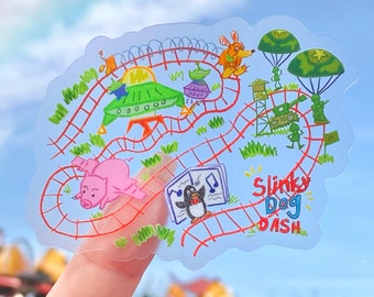 Toy Story Land Transparent Laptop Aufkleber / Disney Souvenir Dekoration Schreibwaren Auto Wasserflasche Handytasche Aufkleber