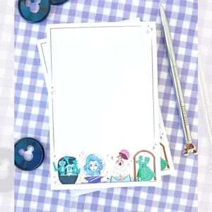 Notatnik Happy Haunts Landmarks Memo/ 50 arkuszy w kratkę, dziennik punktowy/ papier do planowania Haunted Mansion Disney artykuły piśmiennicze
