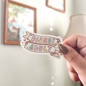 Magical Disney Adult Banner Transparent Laptop Sticker/ Hidden Mickey Pastel cell phone case bullet journal planner decal water bottle image 3