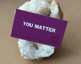 Tarjetas moradas YOU MATTER, 3,5" x 2"