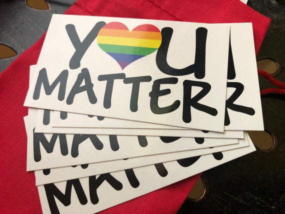 YOU MATTER Rainbow Heart 1-sided card YOU MATTER Rainbow Heart 1-sided card