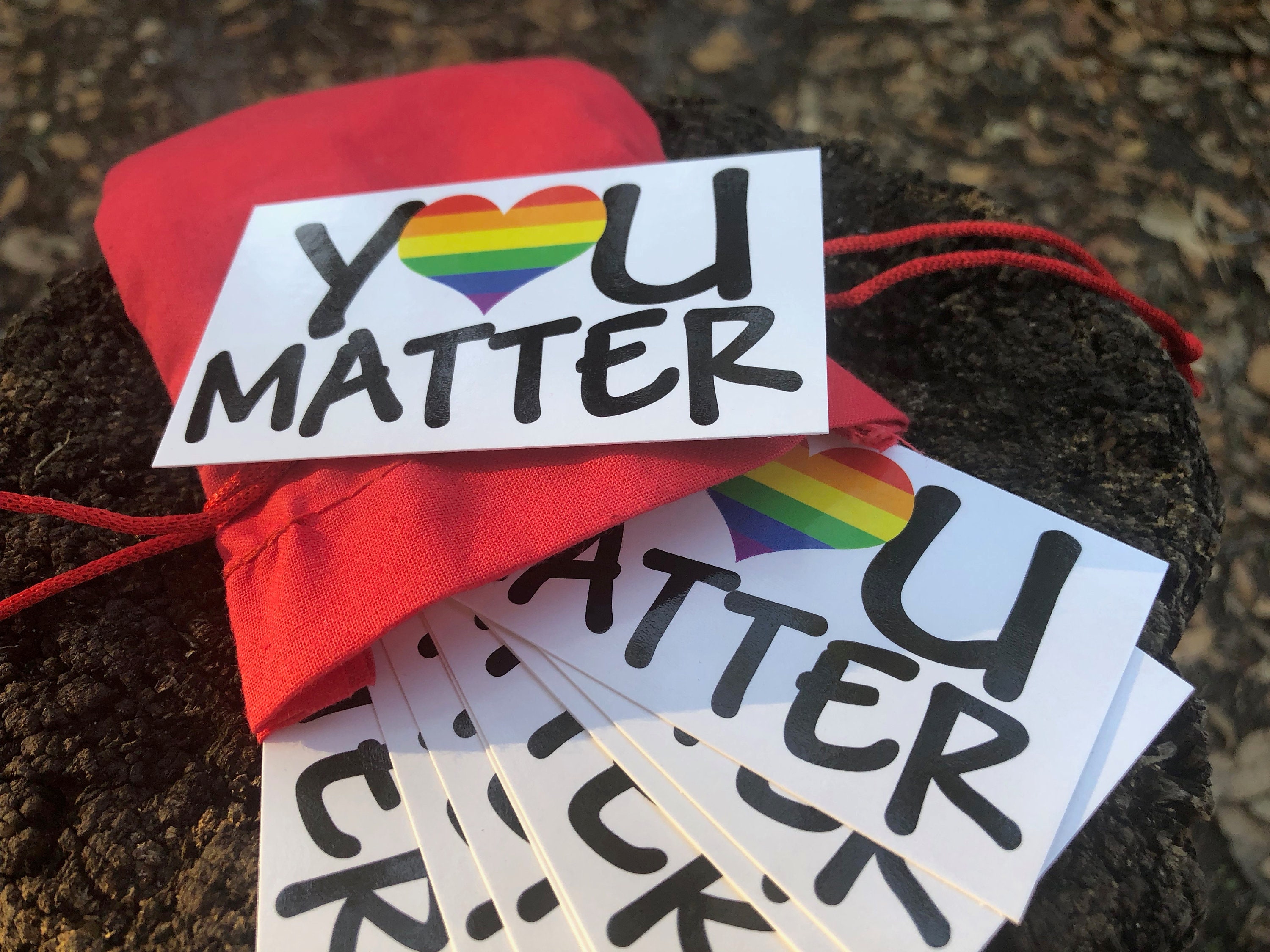 YOU MATTER Rainbow Heart 1-sided card YOU MATTER Rainbow Heart 1-sided card