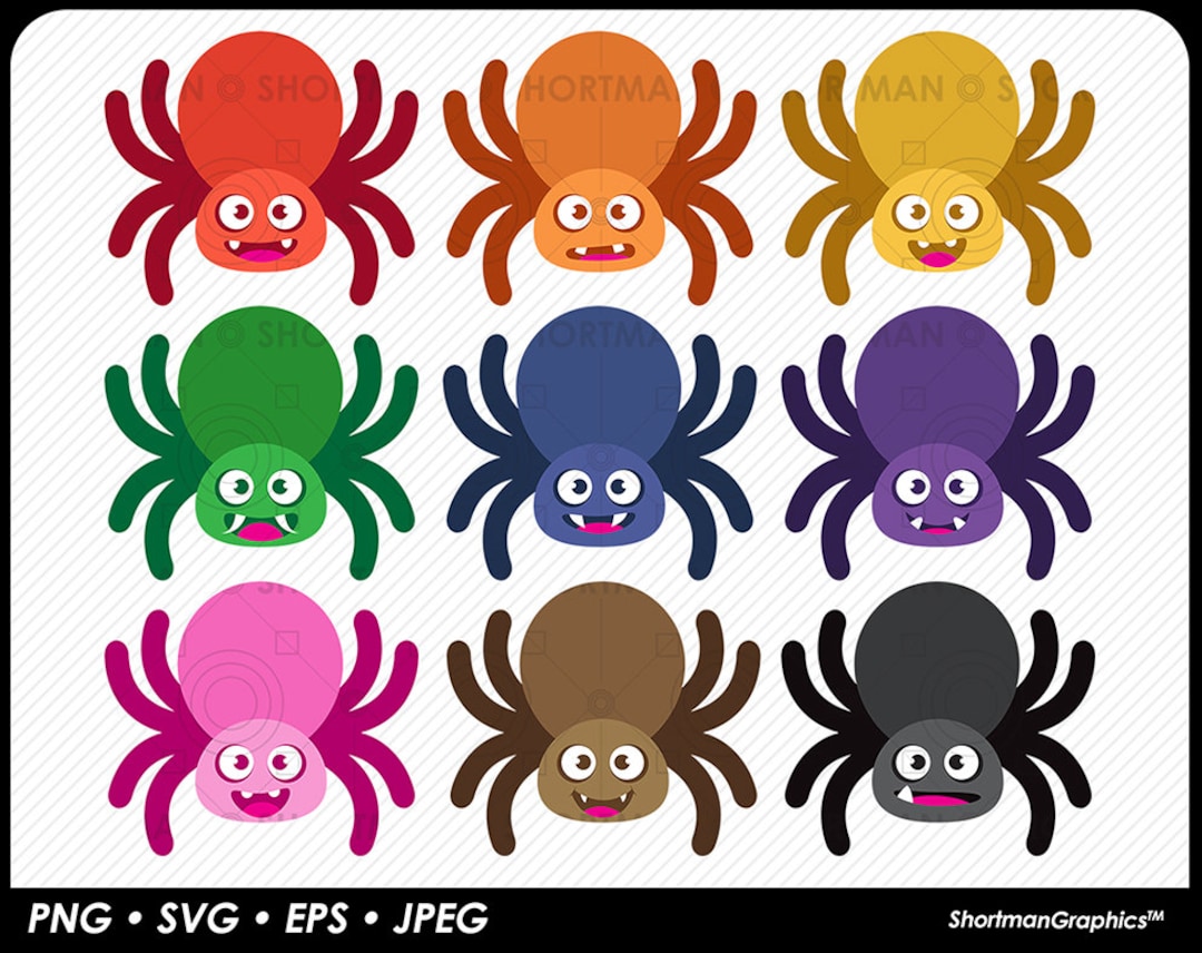 Spider Clipart Cartoon Spider SVG PNG - Etsy Spider Clipart Cartoon Spider SVG PNG - Etsy