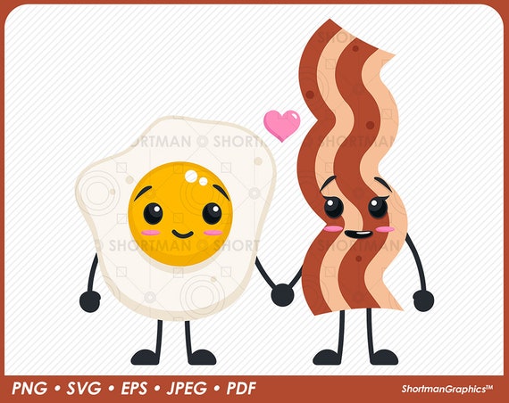 Bacon and Egg Couple Clipart SVG PNG - Etsy