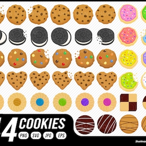 Chocolate Chip Cookie Clipart -  SVG PNG Download