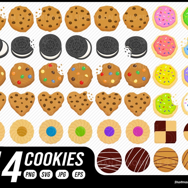 Chocolate Chip Cookie Clipart -  SVG PNG Download