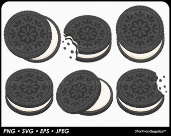 Chocolate Cookie with Cream Clipart - SVG PNG Download