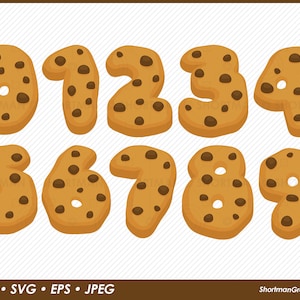 Cookie numbers Clipart - SVG PNG Download
