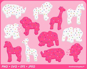 Circus Animal Crackers Clipart - Animal Cookies - SVG PNG