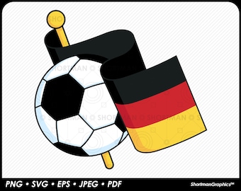 Fußball mit deutscher Flagge - Fußball - Clipart - SVG PNG Download