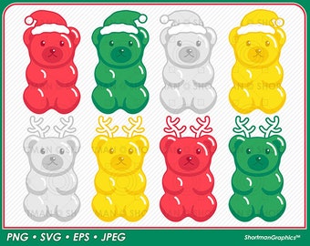 Christmas Gummy Bears Clipart- SVG PNG
