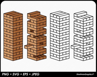 Tour en bois jeu Clipart - SVG PNG Télécharger