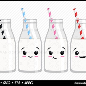 Clipart de garrafas de leite - PNG SVG