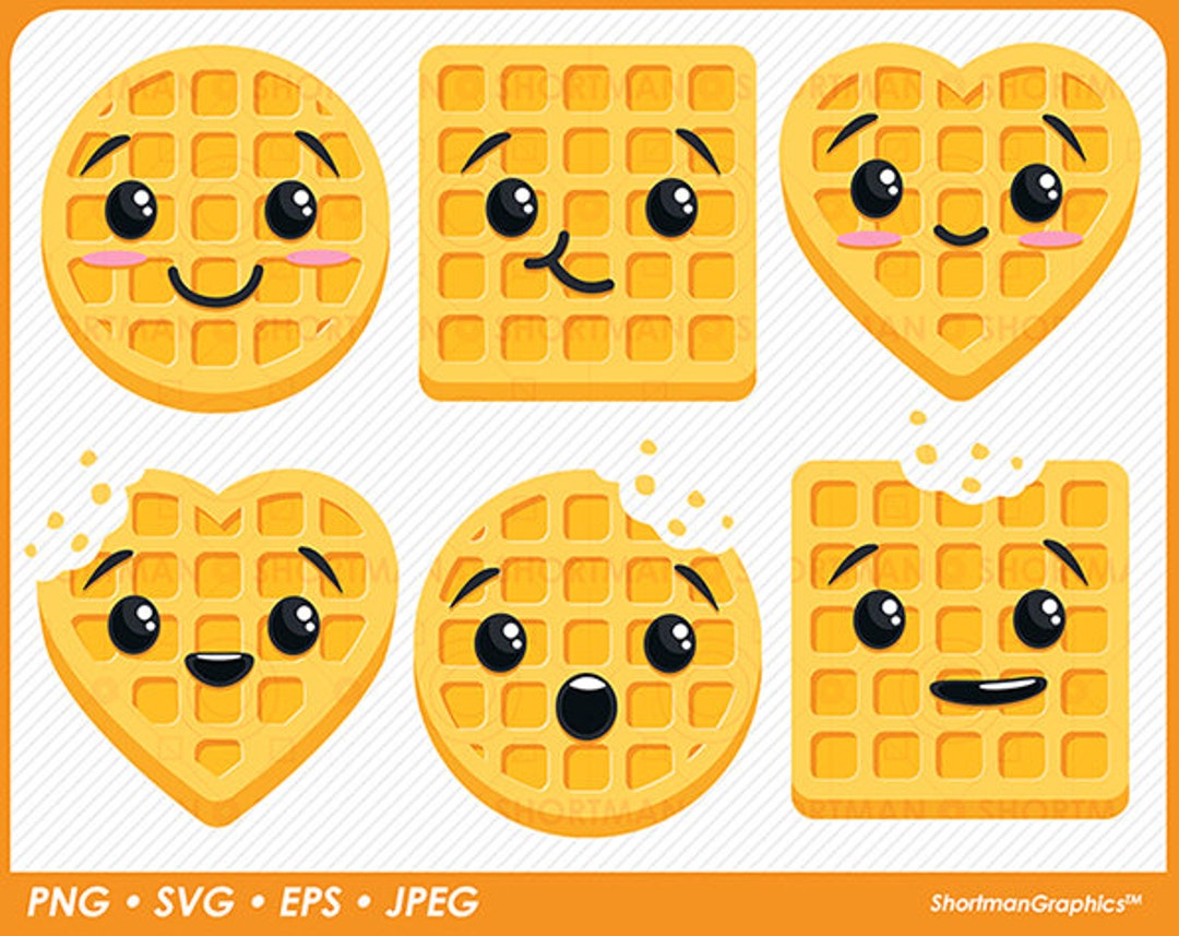 Waffle Faces Clipart SVG PNG Etsy