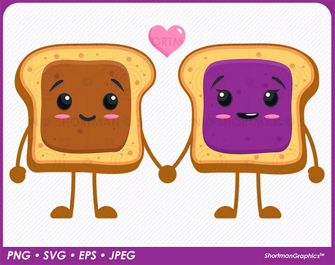 Peanut Butter Jelly Sandwiches Couple Clipart SVG PNG Etsy